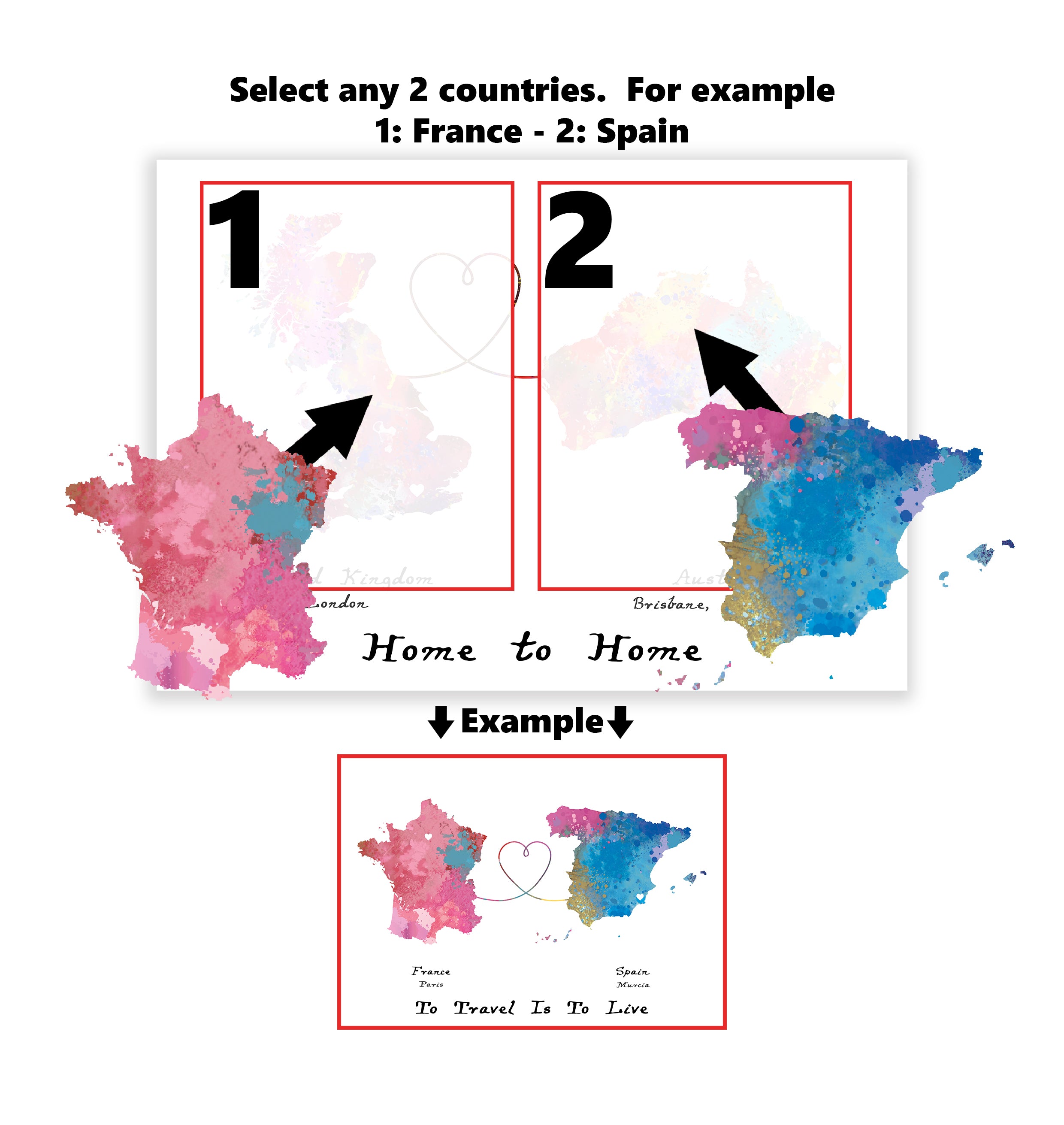 Personalised two location Print