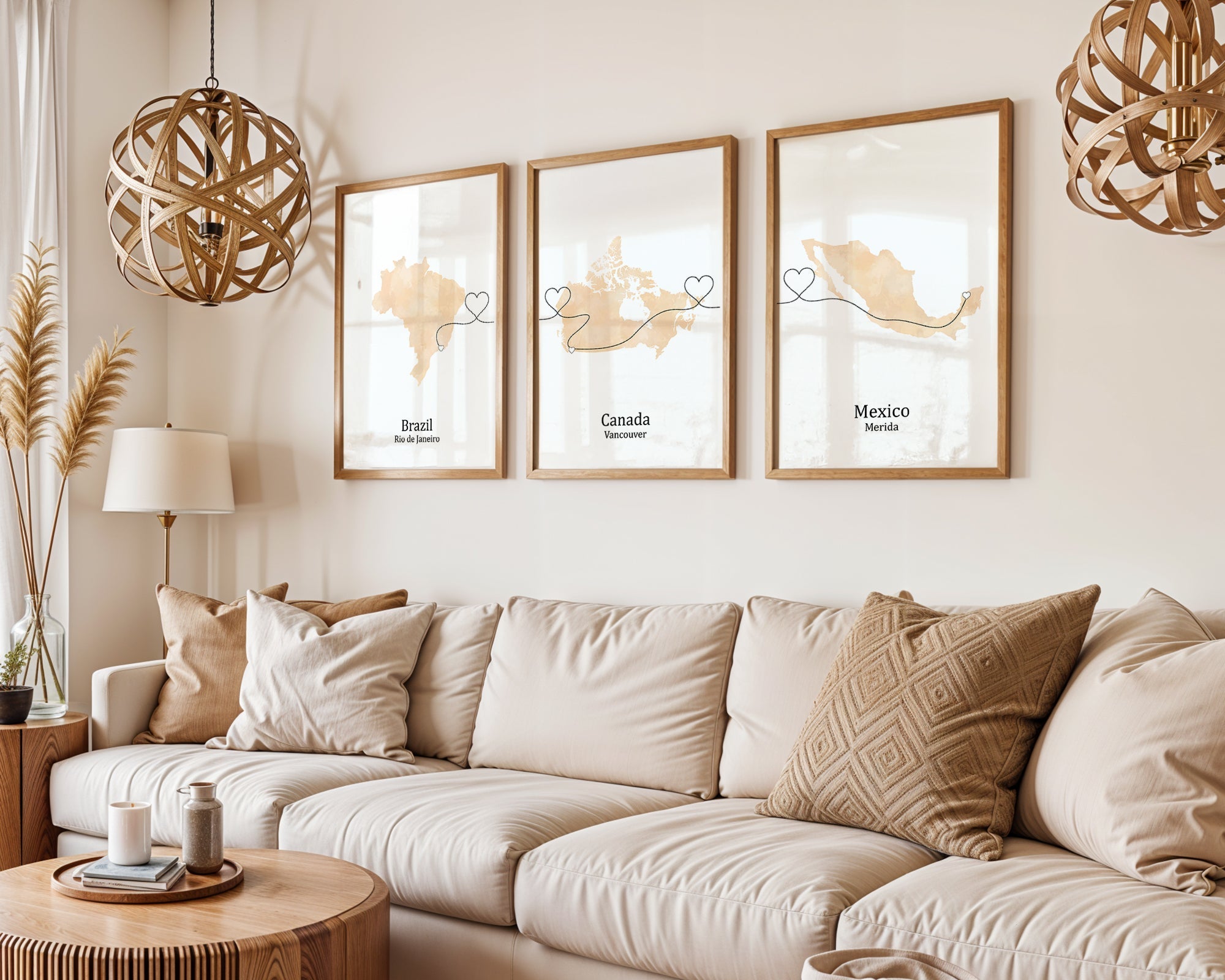 Personalised Three Location Prints 2.0 - Custom Line (Digital File Only)