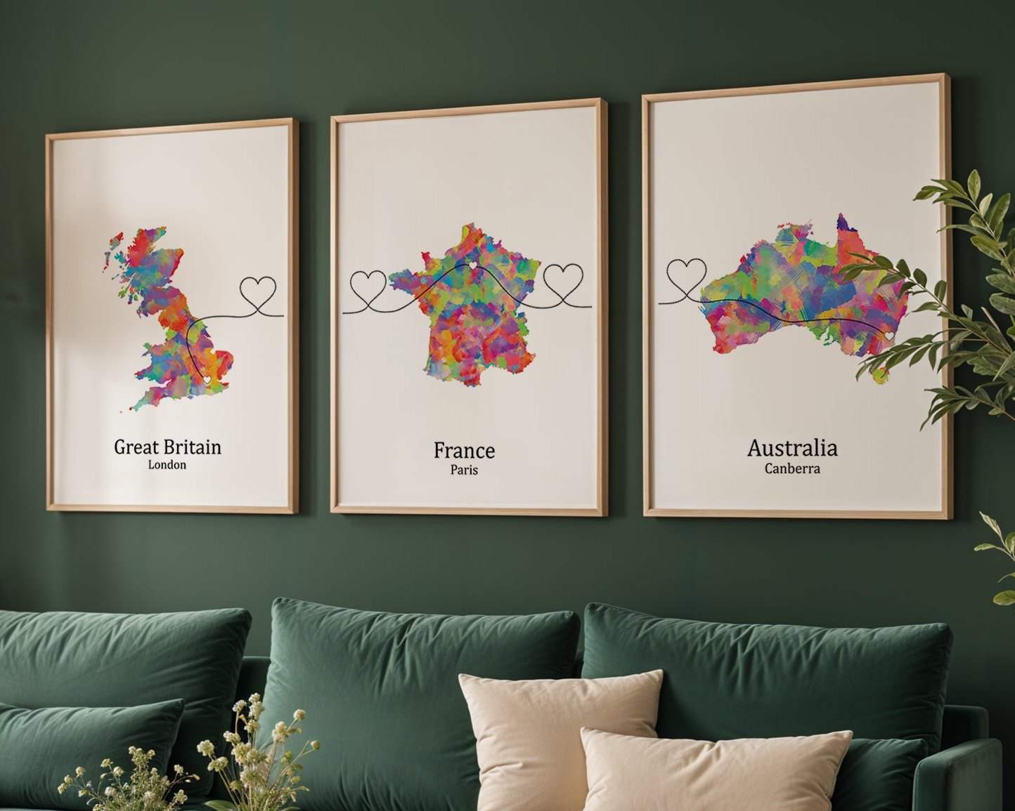 Personalised Three Location Prints 2.0 - Custom Line (Digital File Only)