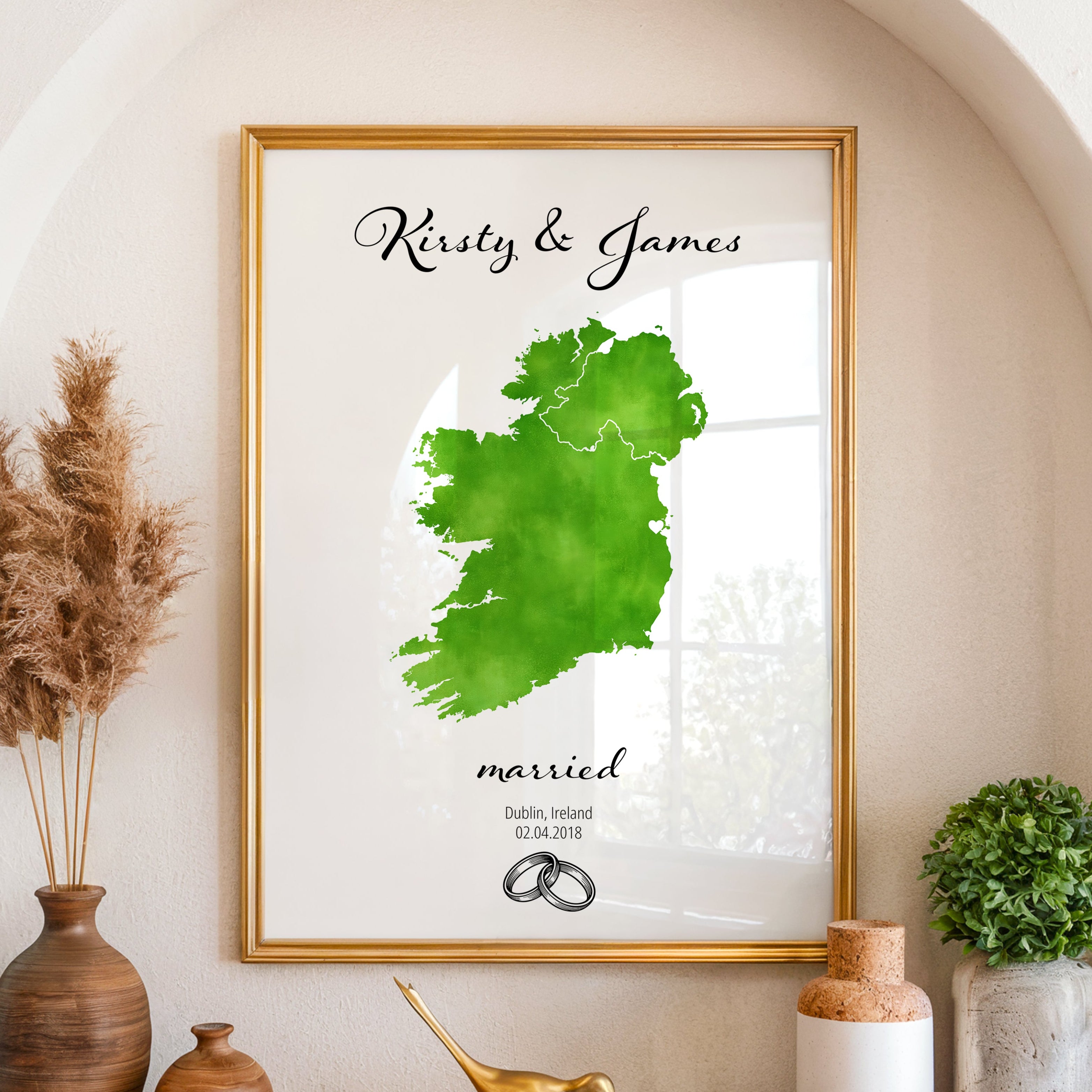 Personalized Married Map Print - Any Country - Poster - Available In 8 Different Colours