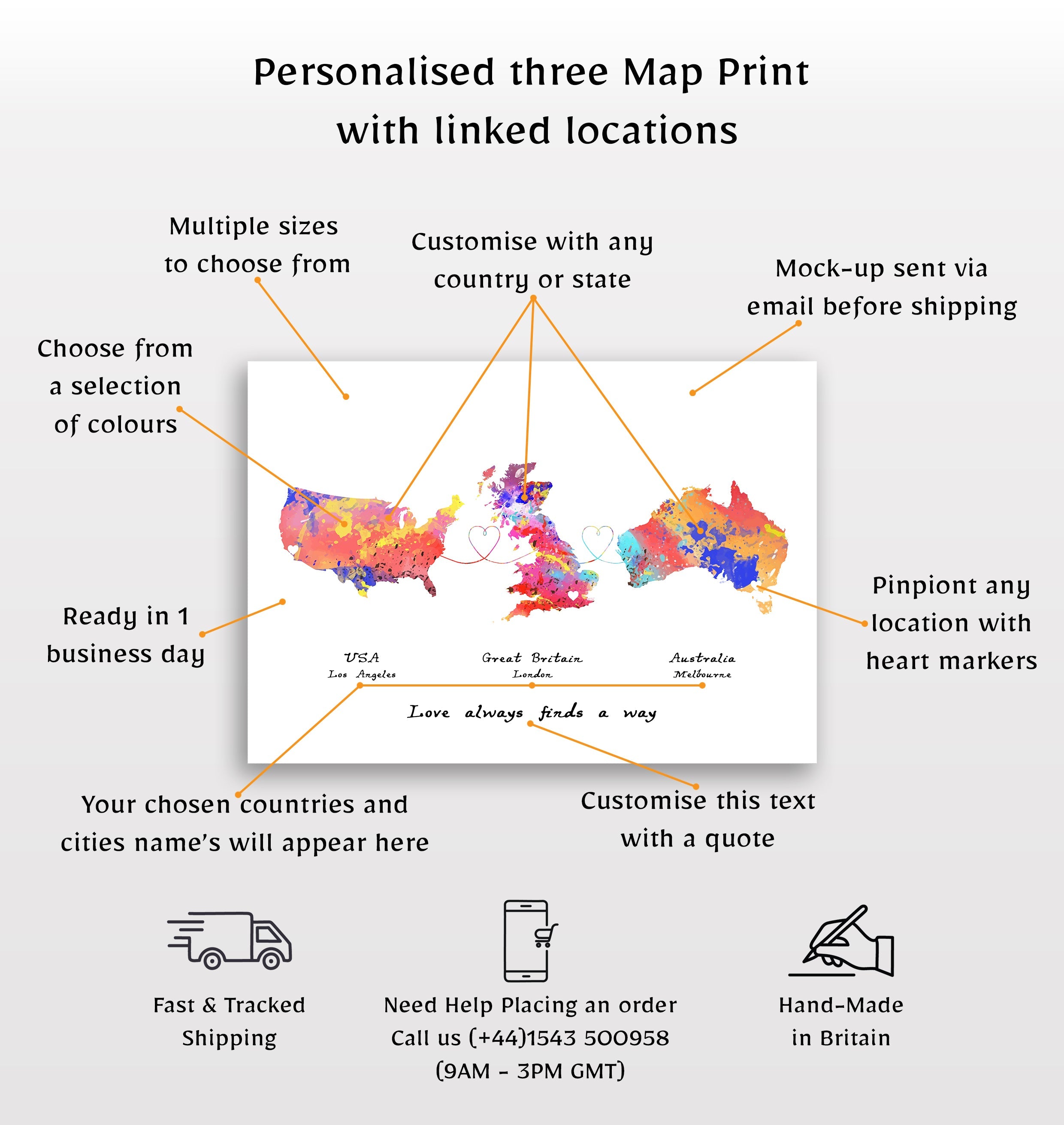 Personalised Three Location Print