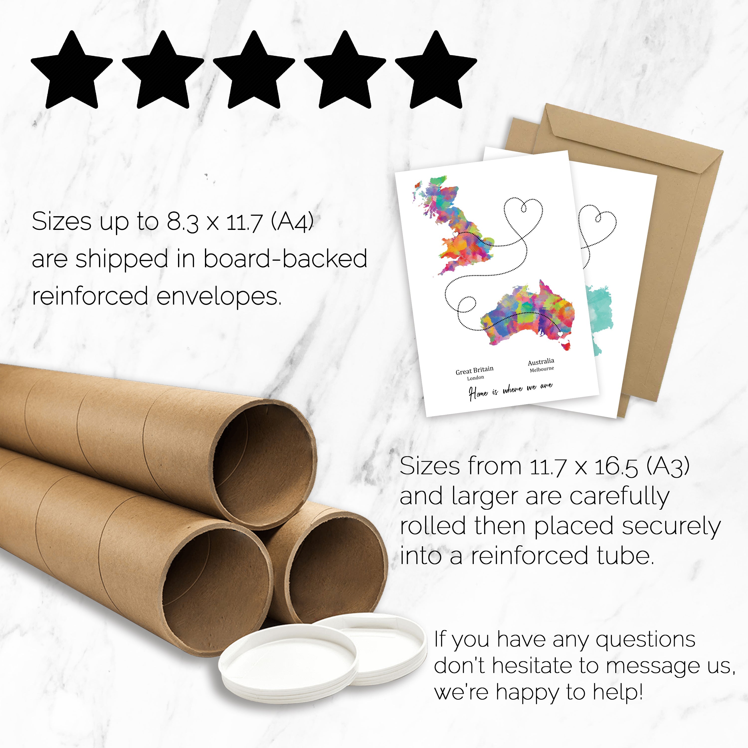 Personalised Two Location Portrait Print 2.0 - Custom Line