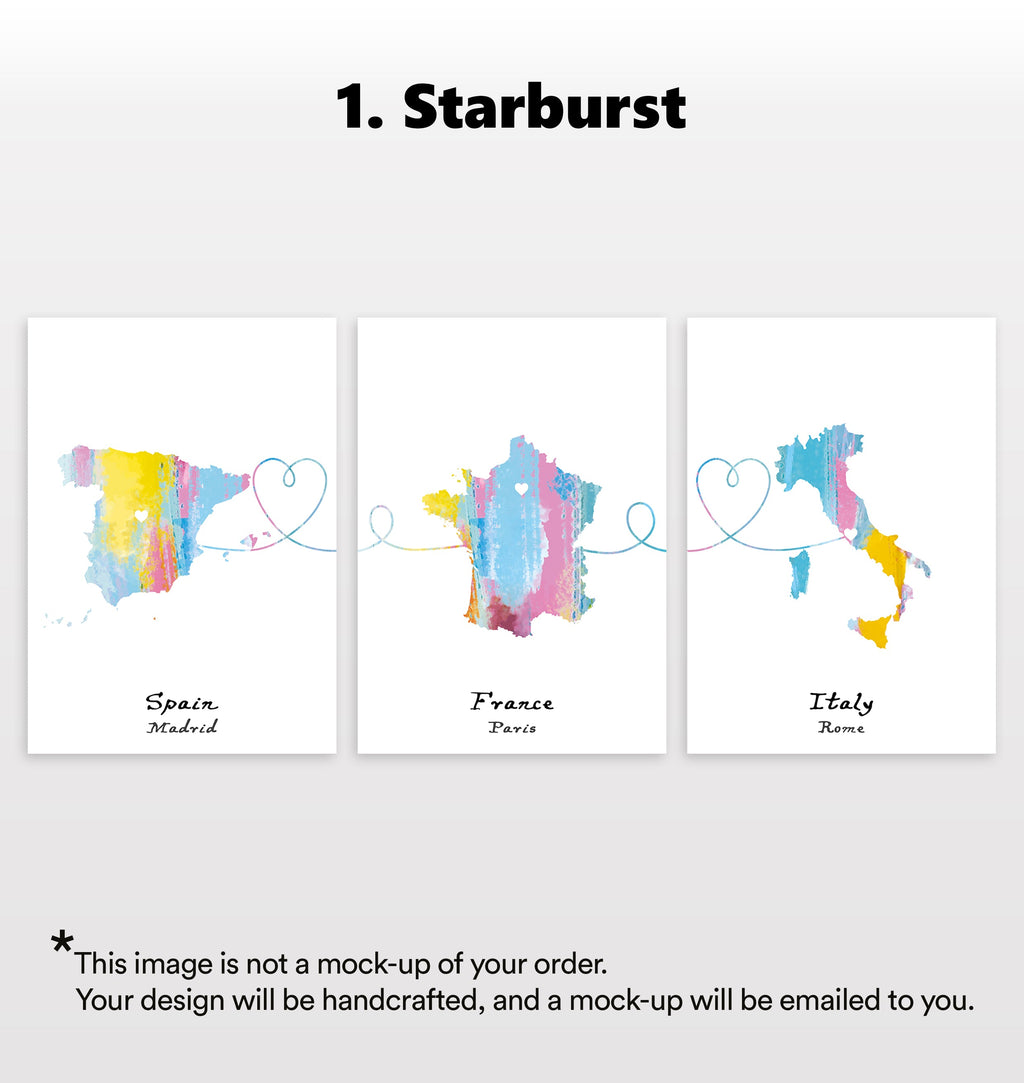 Personalised Three Location Prints