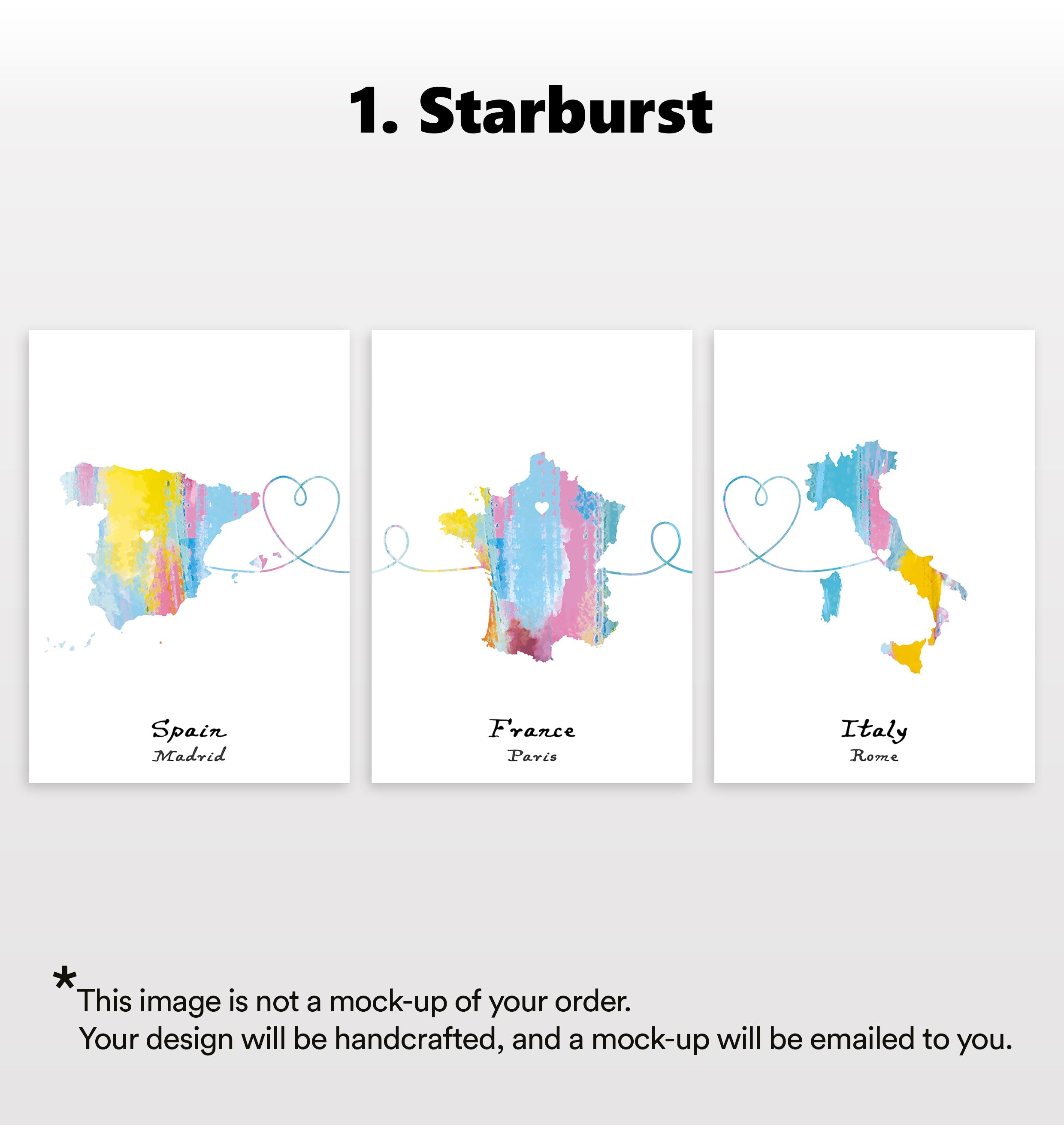 Personalised Three Location Prints