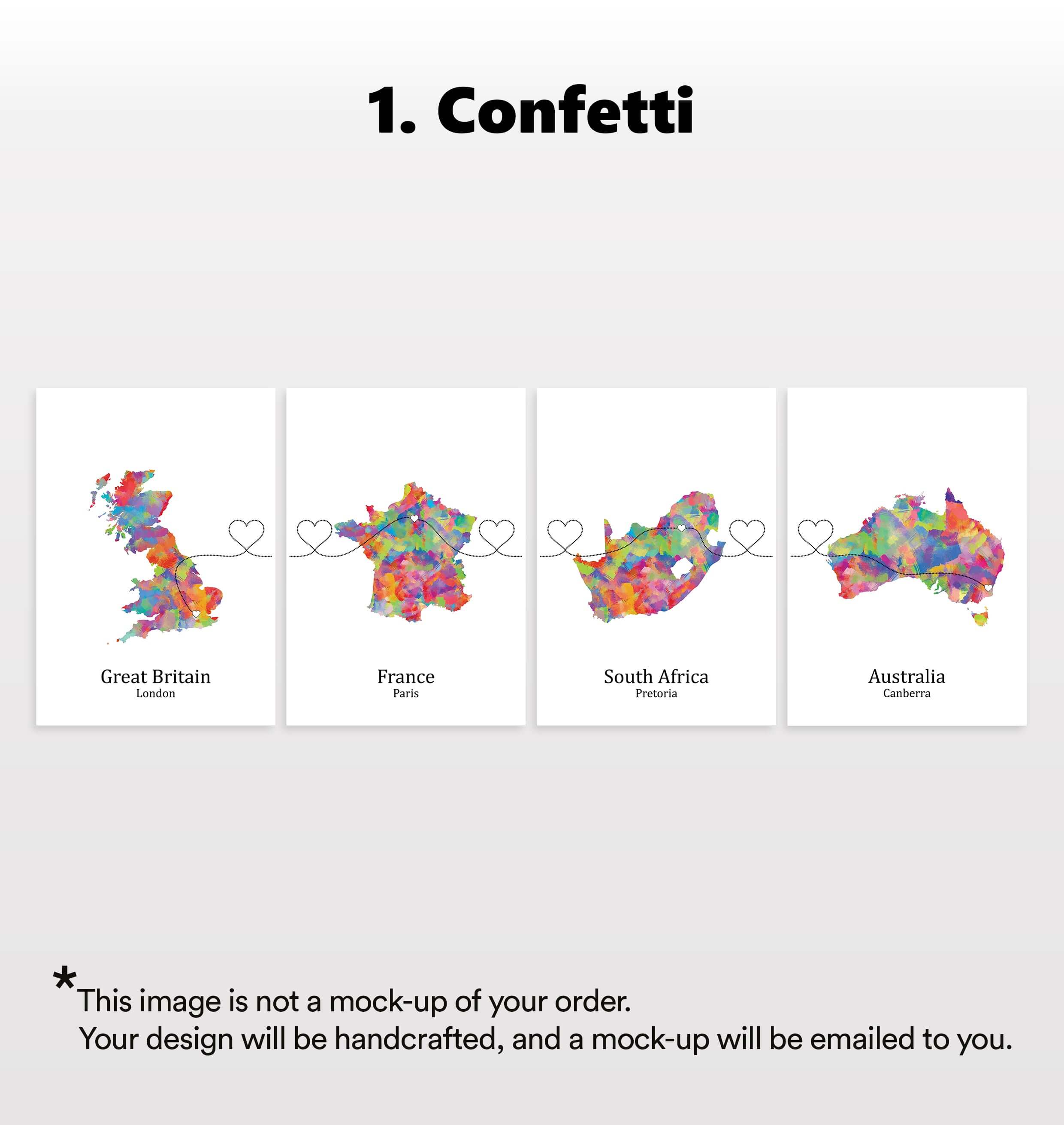 Personalised Four Location Prints 2.0 - Custom Line