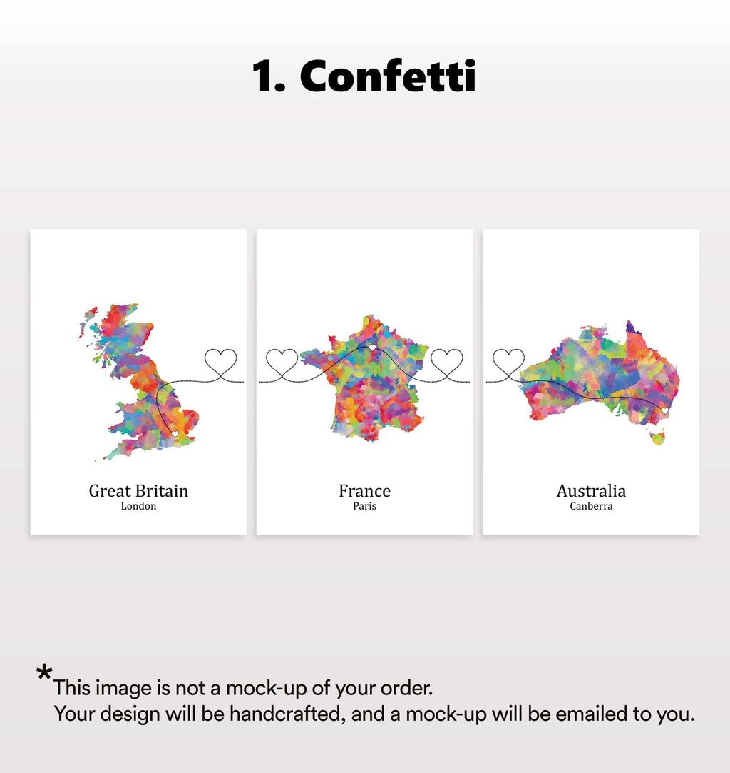 Personalised Three Location Prints 2.0 - Custom Line