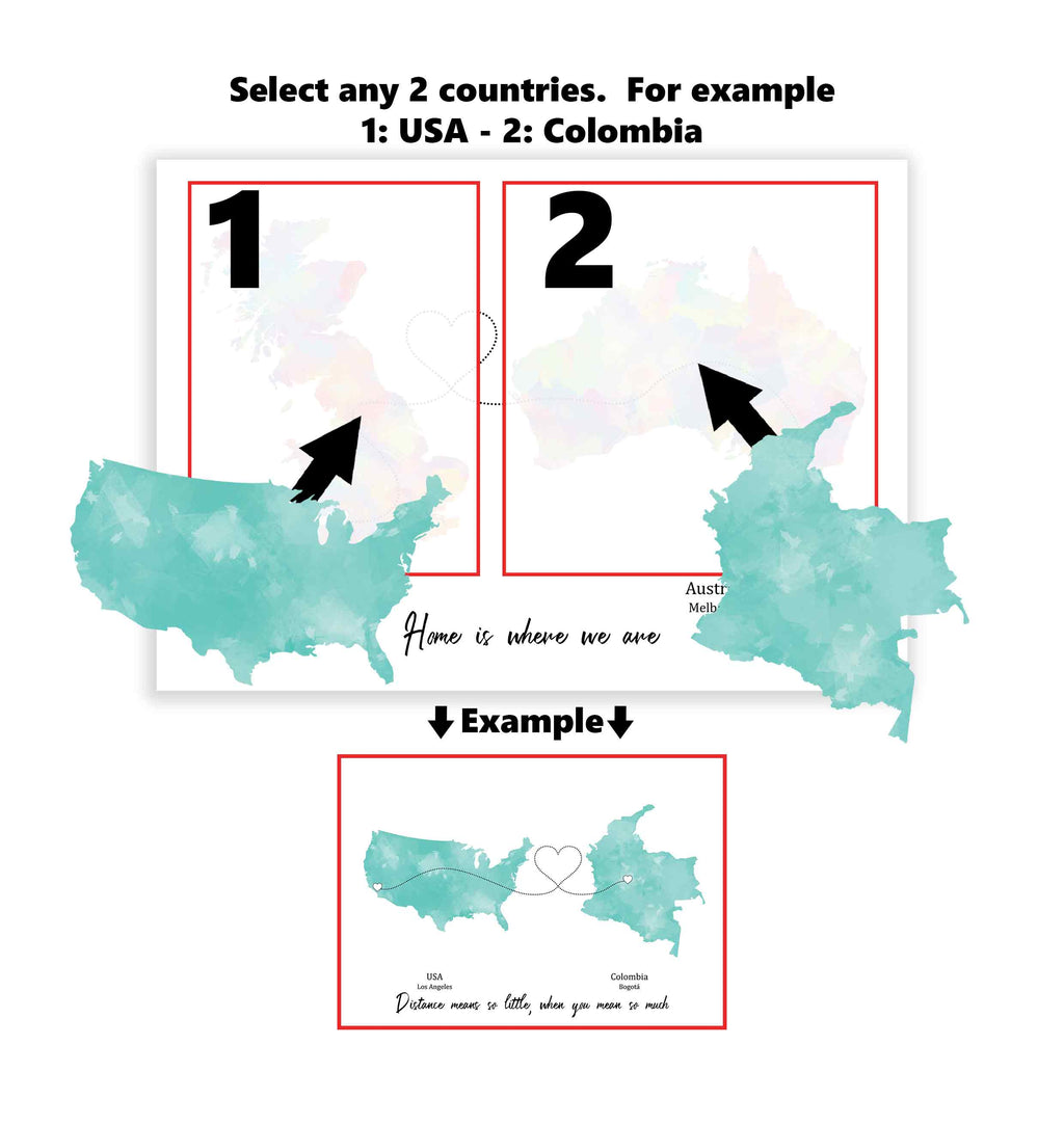 Personalised two location Print 2.0 - Custom Line (Digital File Only)
