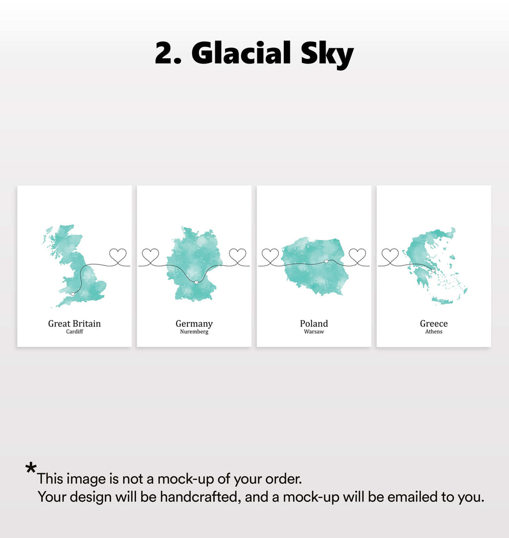 Personalised Four Location Prints 2.0 - Custom Line