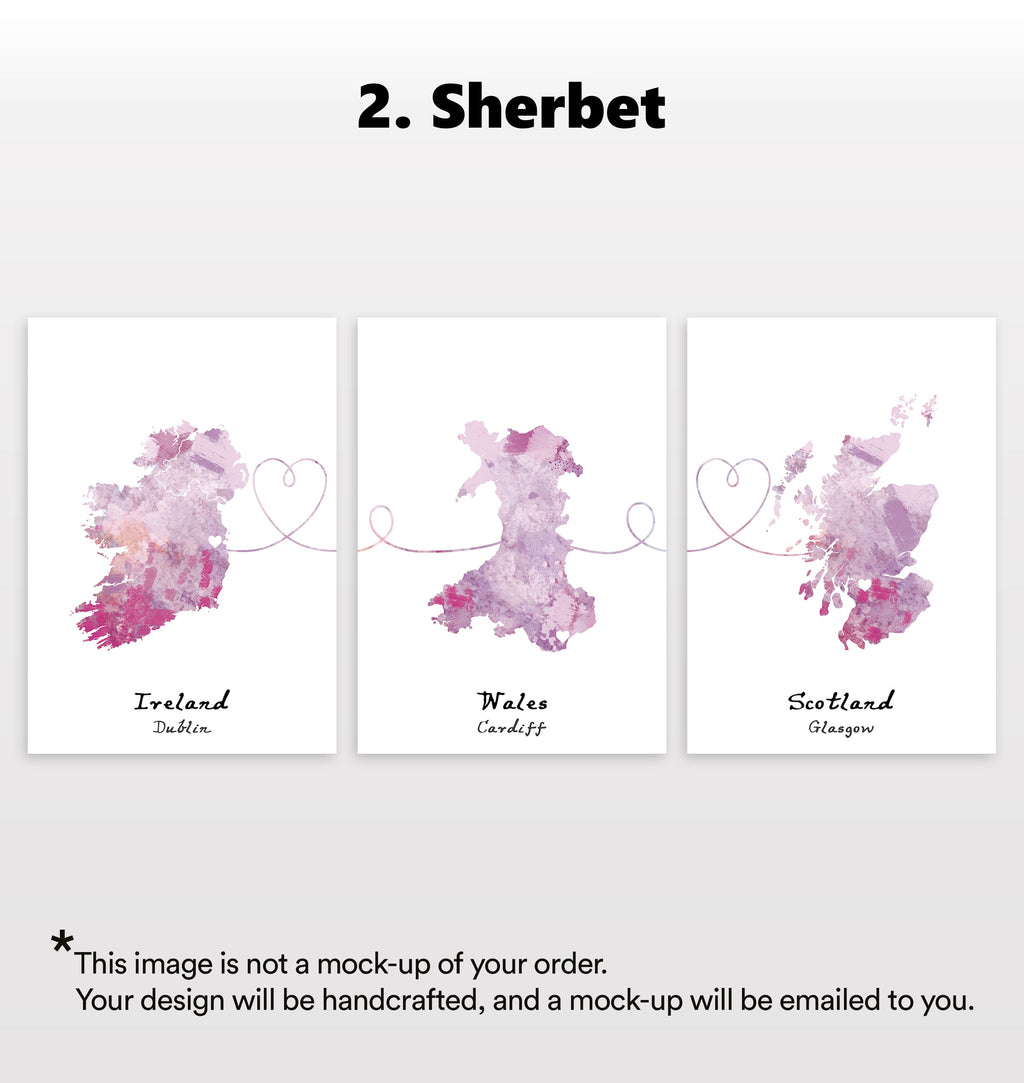 Personalised Three Location Prints