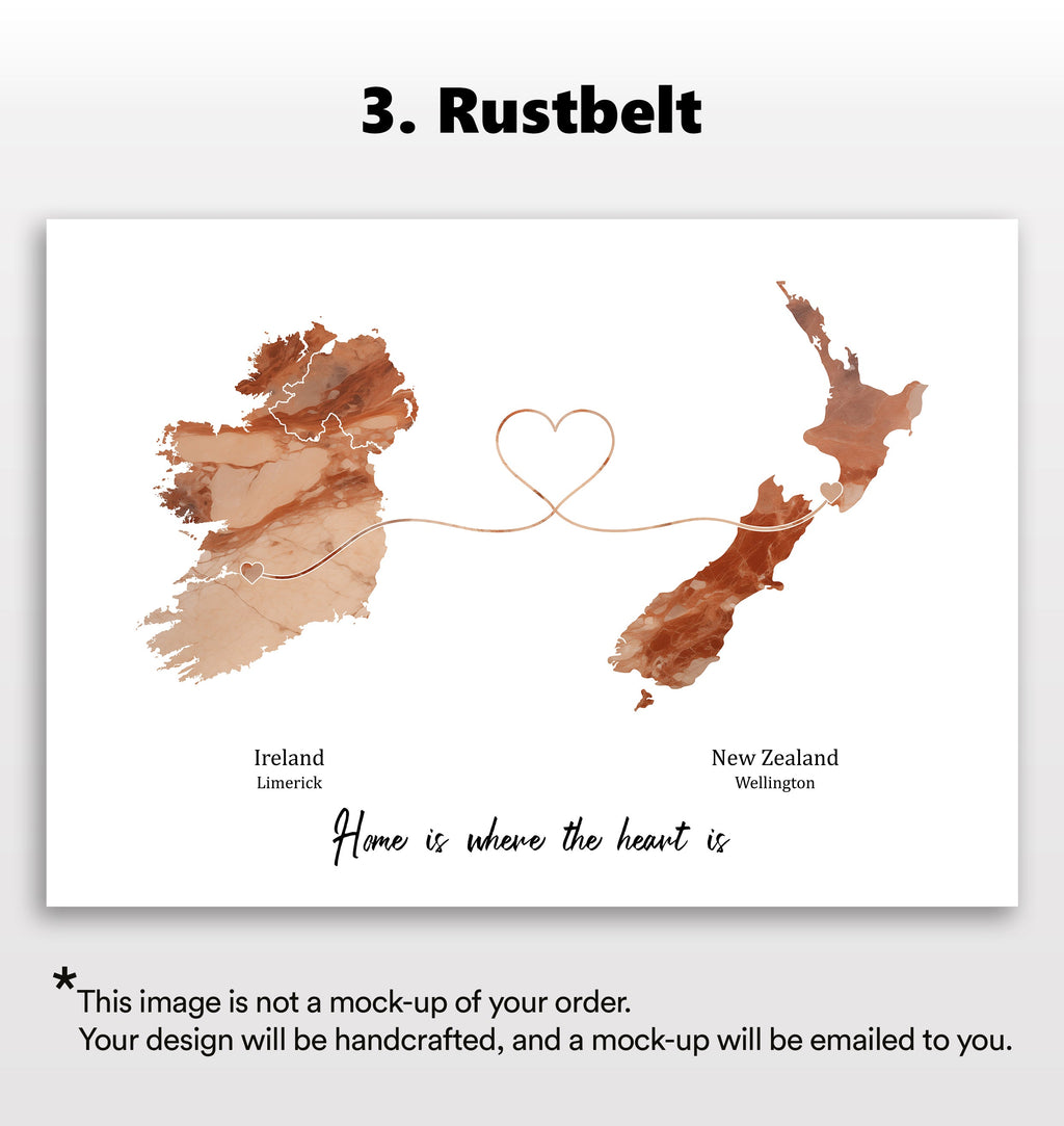 Personalised two location Print 2.0 - Marble Effect - Custom Line