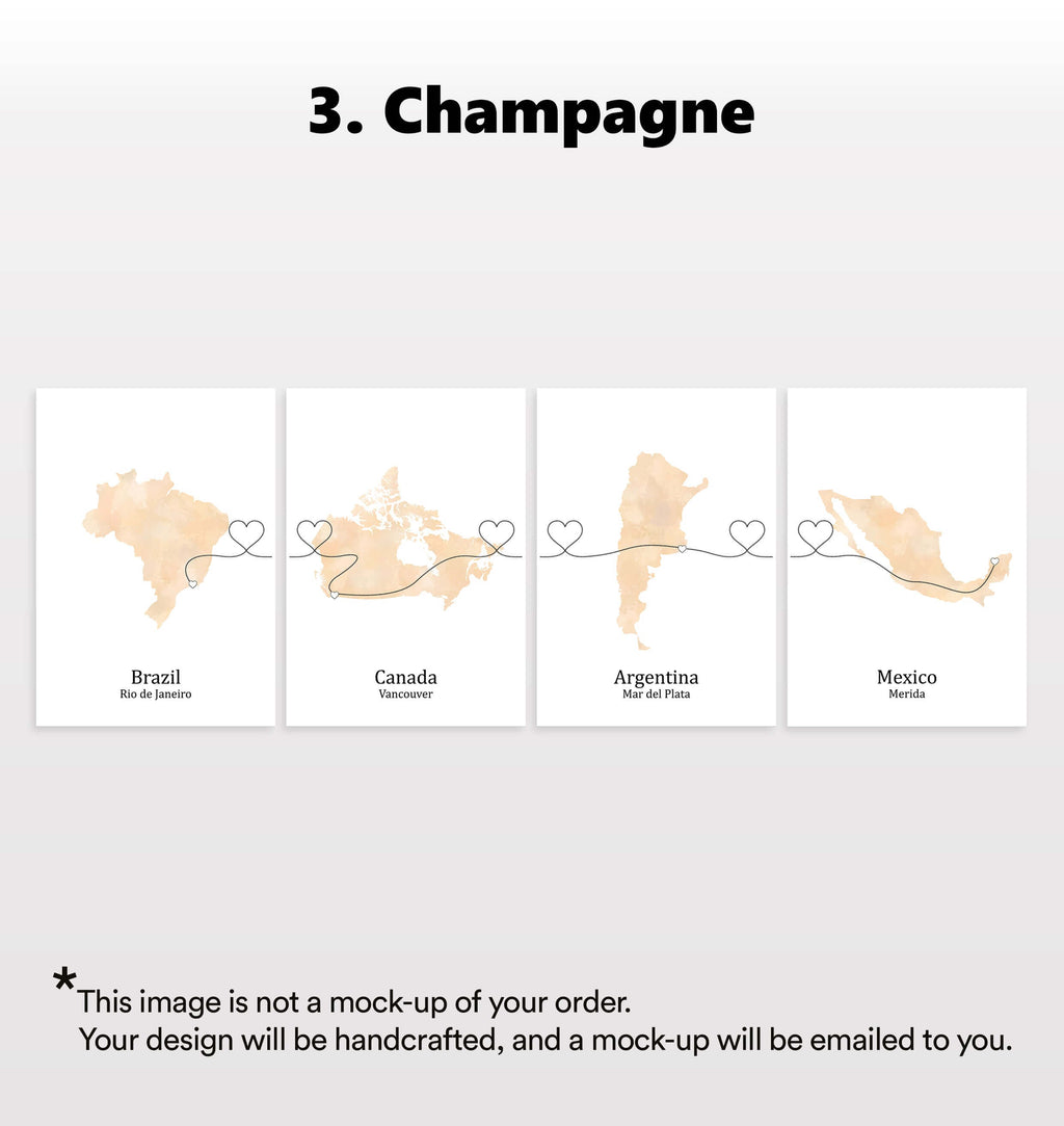 Personalised Four Location Prints 2.0 - Custom Line