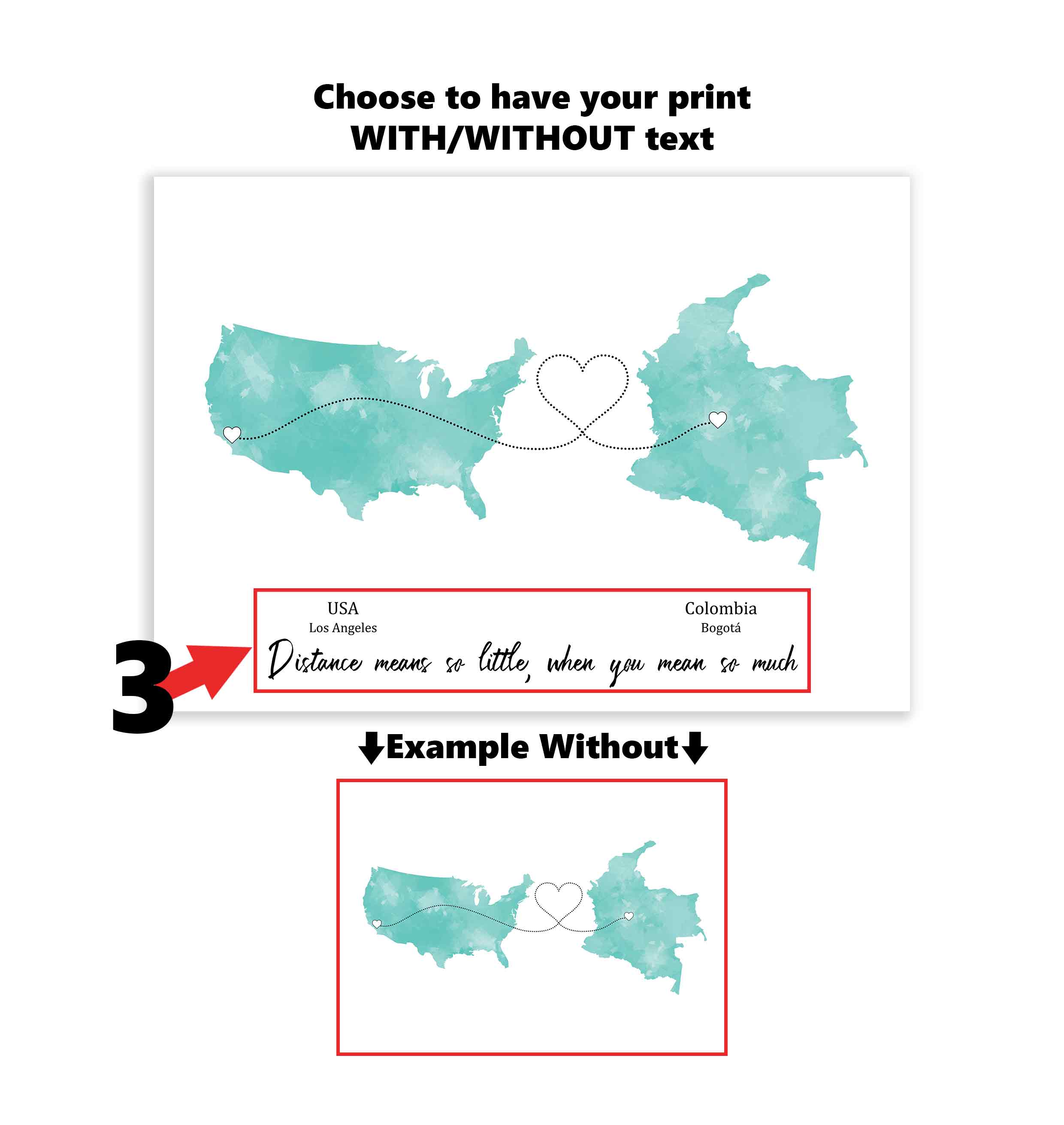 Personalised two location Print 2.0 - Custom Line