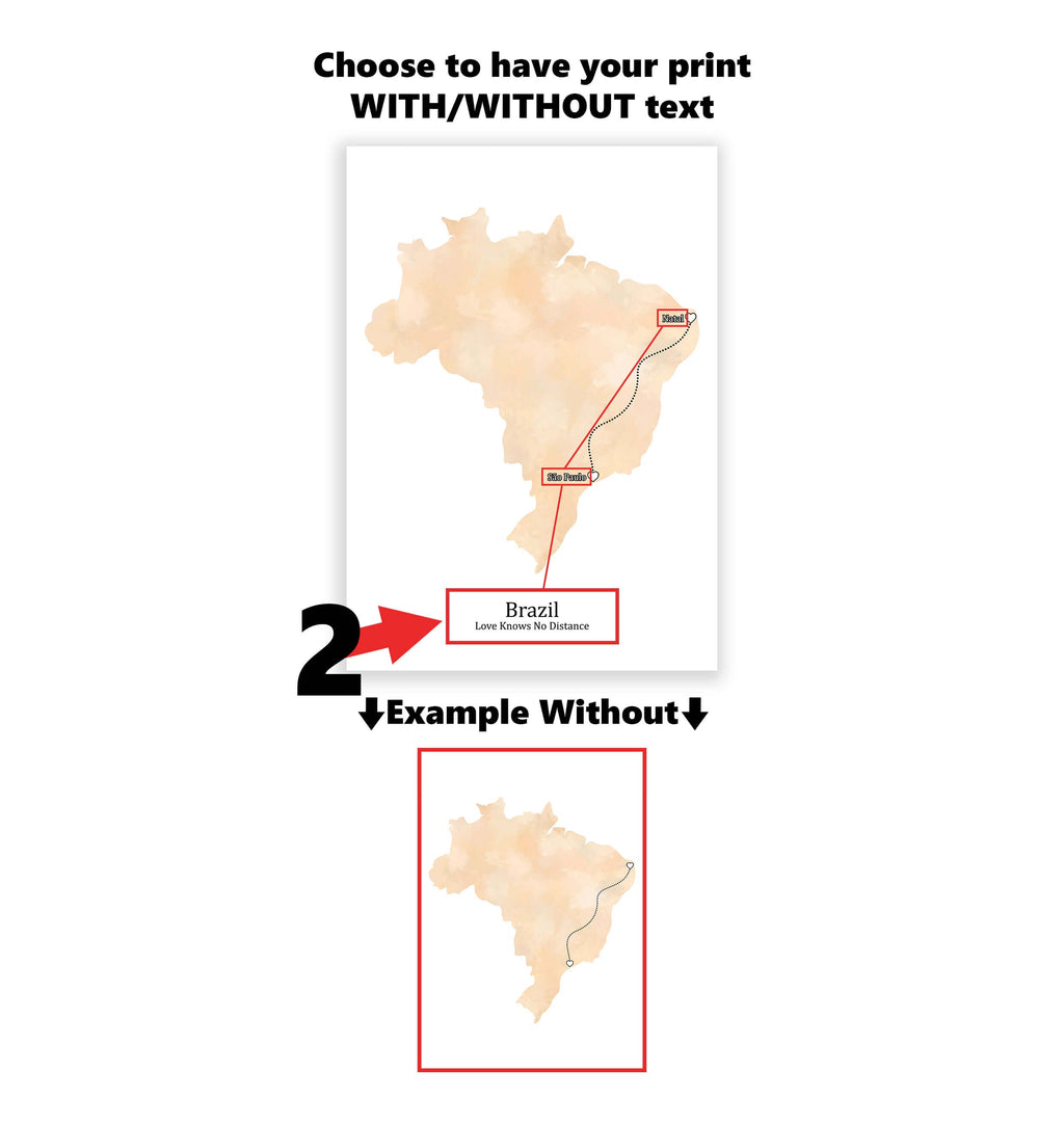 Personalised Portrait Two Location Print 2.0 - Custom Line