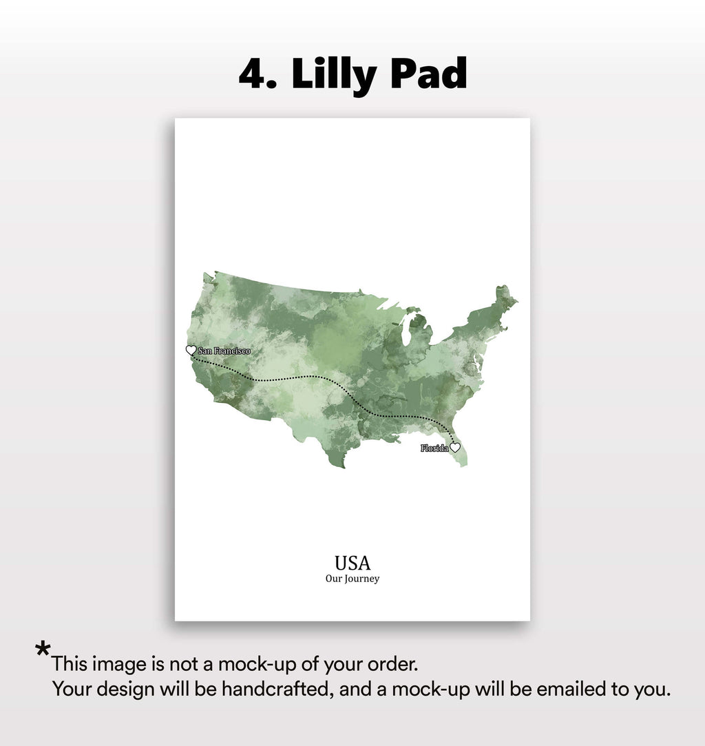 Personalised Portrait Two Location Print 2.0 - Custom Line