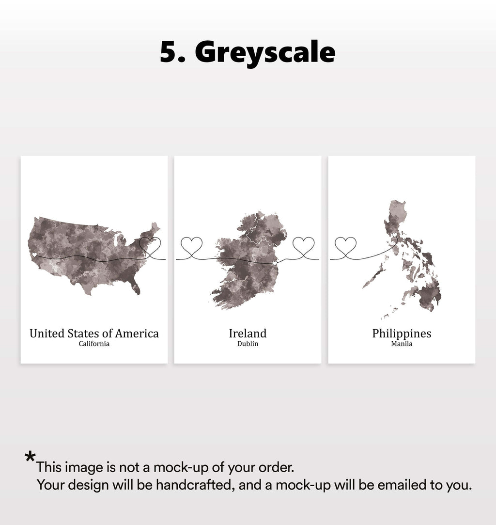 Personalised Three Location Prints 2.0 - Custom Line (Digital File Only)