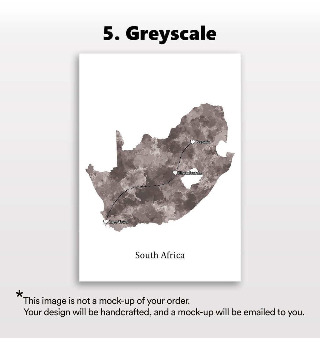 Personalised Portrait Two Location Print 2.0 - Custom Line