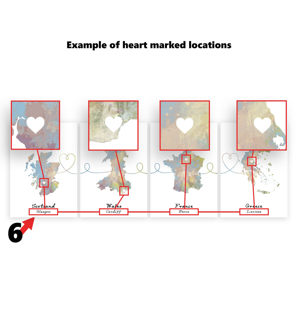 Personalised Four Location Prints