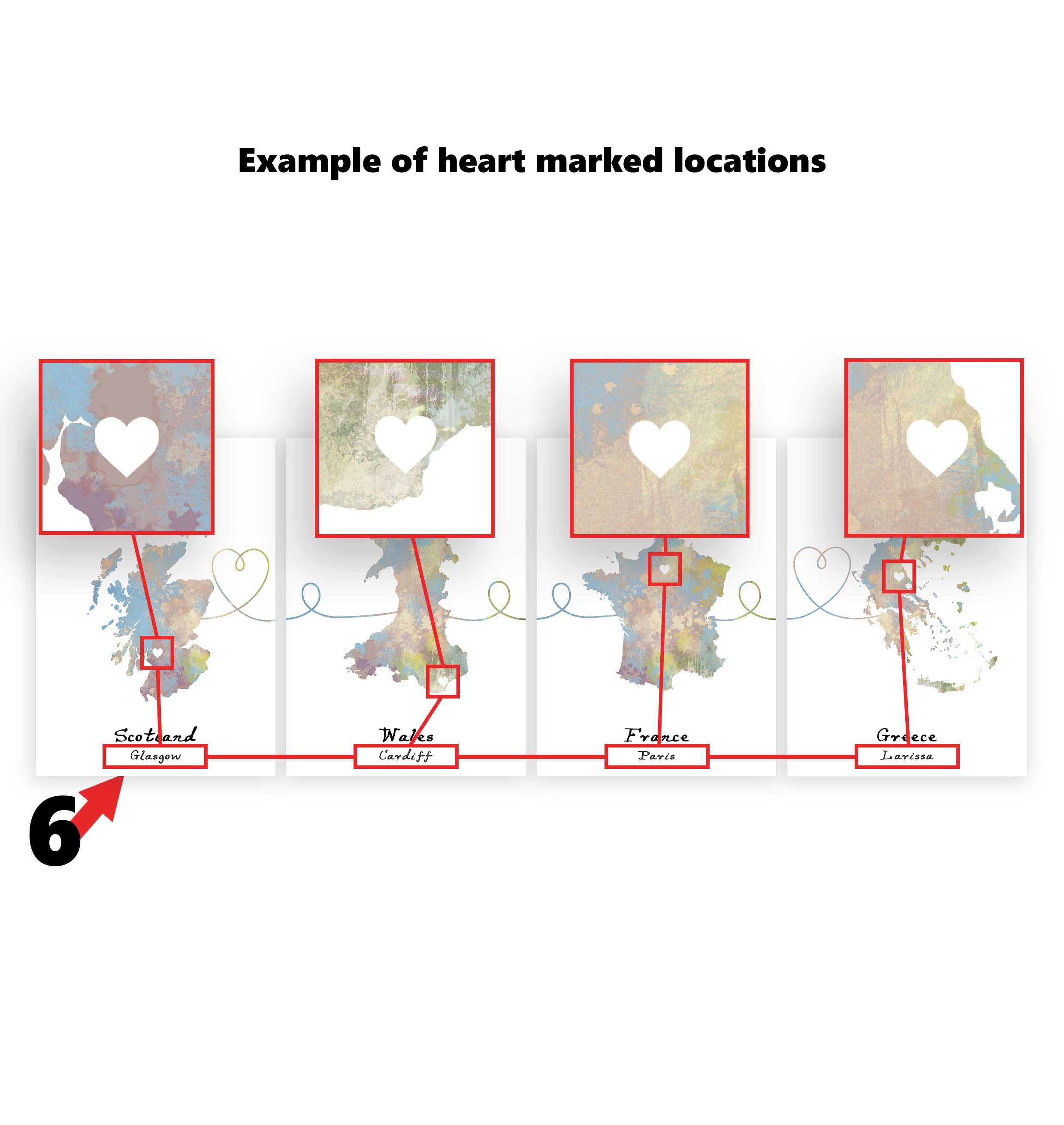 Personalised Four Location Prints