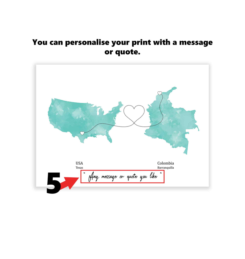 Personalised two location Print 2.0 - Custom Line (Digital File Only)