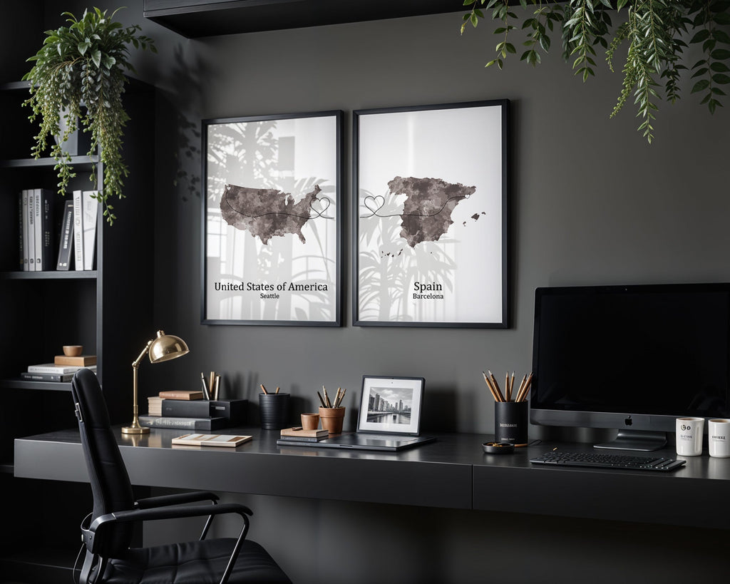 Personalised two location Prints 2.0 - Custom Line (Digital File Only)