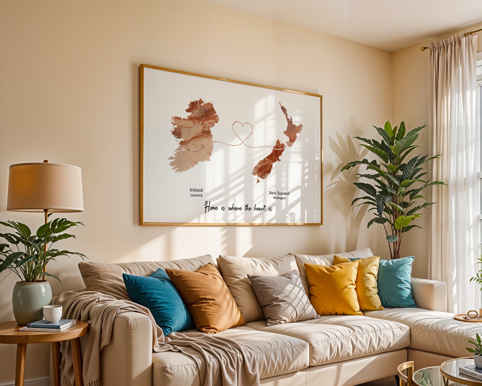 Personalised two location Print 2.0 - Marble Effect - Custom Line