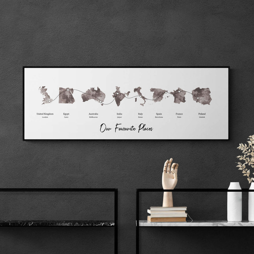 Personalised Panoramic Location Print - (594mm x 210mm -23.38 x 8.26 inches)